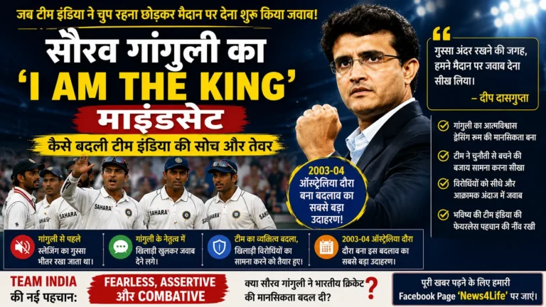 सौरव गांगुली का ‘I Am the King’ माइंडसेट: कैसे बदली टीम इंडिया की मैदान पर सोच और तेवर