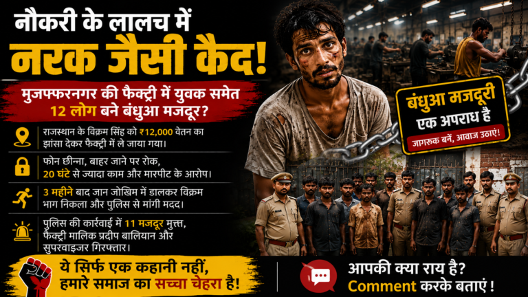 मुजफ्फरनगर में मजदूरी के नाम पर कैद? विक्रम सिंह की कहानी ने उठाए बंधुआ मजदूरी पर गंभीर सवाल